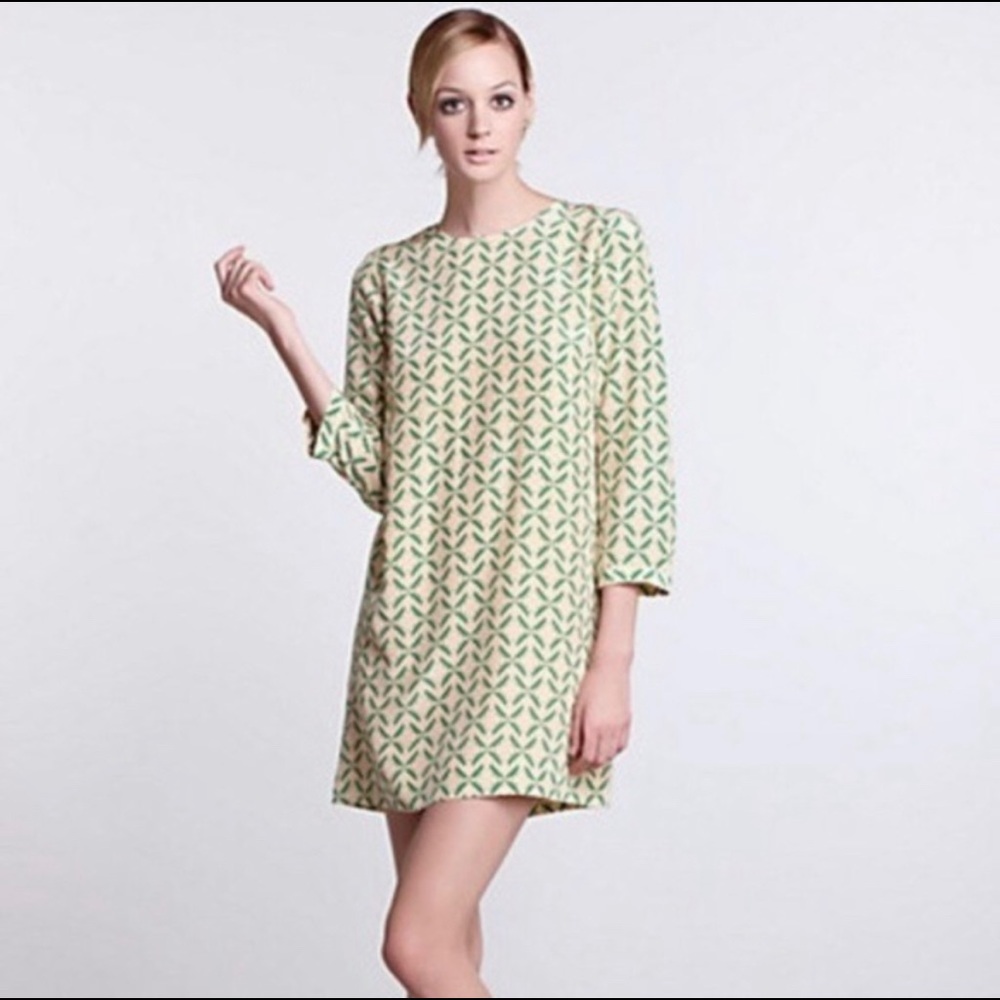 Charlotte Taylor Grasshopper Shift Sheath Dress Size 4